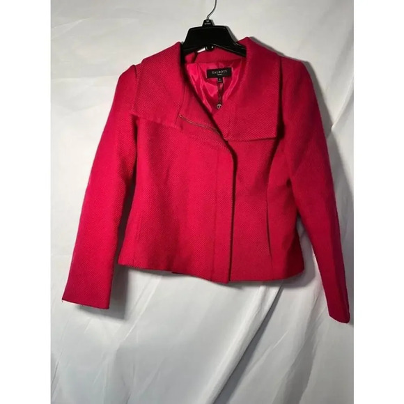 Talbots Pink Wool Blend Moto Zip Blazer Size‎ 4P NWOT - Picture 1 of 6